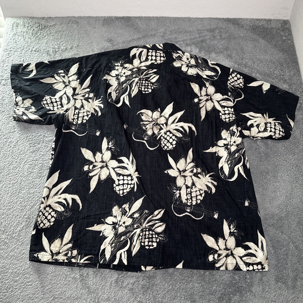 VTG RJC Men's SZ 4XL Hawaiian Shirt Button Up Black Navy Floral Made In Hawaii - Picture 13 of 16